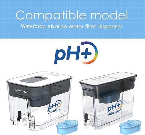 Waterdrop WD-DF-AL Replacement Alkaline Filters for All Waterdrop Dispenser Filtration System, Last Up to 2 Months or 100 Gallons(Pack of 3) in Kuwait