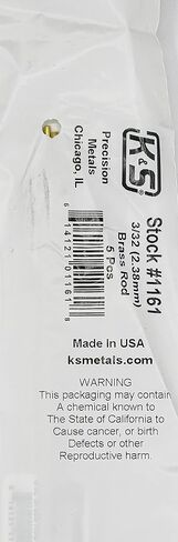 K & S 1161 Round Brass Rod, 3/32" OD x 36" Long, 5 Pieces, Made in The USA in Saudi Arabia