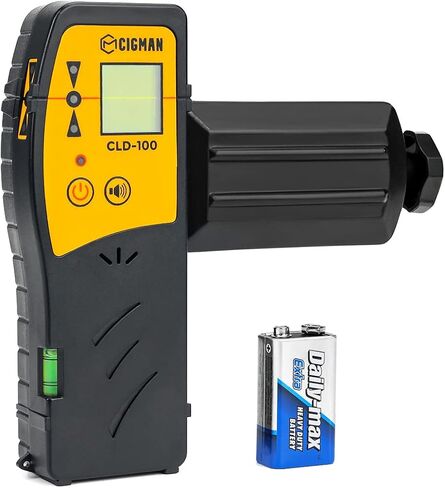 كاشف ليزر سيجمان لمستوى الليزر الخطي، ليزر أخضر وجهاز استقبال شعاع أحمر لليزر الخطي النابض يصل إلى 165 قدمًا، جهاز استقبال ليزر رقمي مع شاشات LED ثلاثية الجوانب، يتضمن مشبك قضيب - CLD 100 in Kuwait