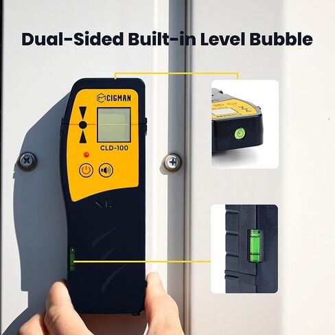 كاشف ليزر سيجمان لمستوى الليزر الخطي، ليزر أخضر وجهاز استقبال شعاع أحمر لليزر الخطي النابض يصل إلى 165 قدمًا، جهاز استقبال ليزر رقمي مع شاشات LED ثلاثية الجوانب، يتضمن مشبك قضيب - CLD 100 in Kuwait
