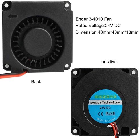 FYSETC 3D Printer Ender 3 Fan 24V 4010 Extruder Hotend Blower Fan 40x40x10mm with 1.2m/47.2inch Connetcting Cable for Ender 3 Pro/ 3V2/3S/3 Max/Ender 5/5S/5 Pro/5 Plus/CR-6 SE -Pack of 2 in Saudi Arabia