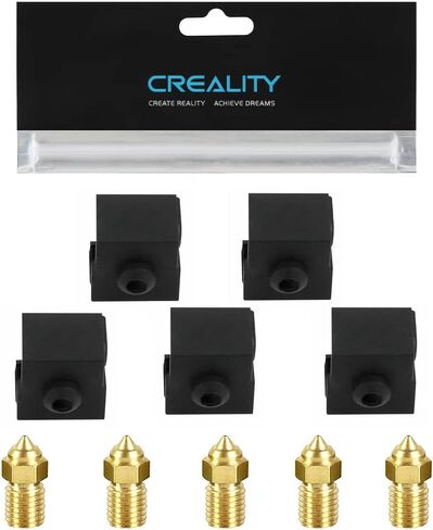 Creality Official 5 قطع Ender 5 S1 0.4 مم فوهات و5 قطع جوارب سيليكون، أجزاء طابعة ثلاثية الأبعاد غطاء سيليكون Hotend متوافق مع طابعة Creality Ender 5 S1 ثلاثية الأبعاد in Kuwait