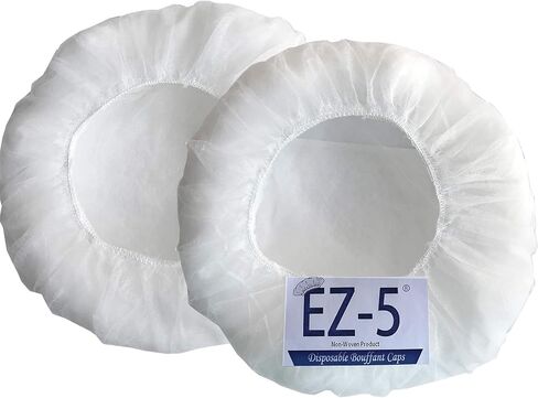 EZ-5 100 pcs (Blue) Disposable Bouffant Caps, Spun-Bounded Poly, Hair Head Cover Net, Non-Woven, Medical, Labs, Nurse, Tattoo, Food Service, Hospital-(21 INCH) in Saudi Arabia