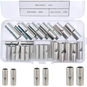 طقم موصلات مؤخرة غير معزولة من Teasic 40 قطعة AWG 4 6 8 قياس موصلات مؤخرة غير معزولة محطات تجعيد الأسلاك الكهربائية in Kuwait