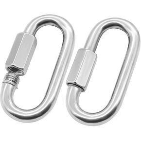 JENSWILL 5 Pack 3/16" Quick Link, M5 Chain Link 304 Stainless Steel D Shape Locking Carabiner Heavy Duty Repair Link Pets Keychain for Outdoor Traveling Equipment Capacity 648lb in Saudi Arabia