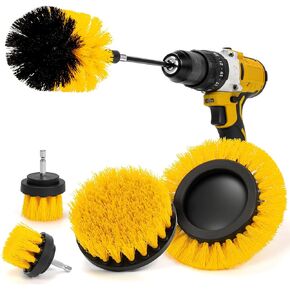 AstroAI Drill Brush Attachment Set 6 Pack-Power Scrubber Cleaning Kit with Extend for Car Detailing, Bathroom Surfaces, Kitchen, Shower, Car Wheels, Seats, Tile, Floor, Grout All Purpose - Blue