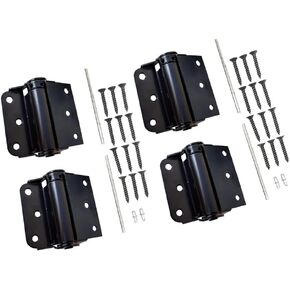 QCAA Adjustable Spring Hinge with Stainless Steel Screw, 3", Zinc, 2 Pack, Made in Taiwan