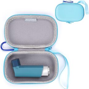 Hard Travel Case for Portable Nebulizer/Asthma Inhaler, Inhaler Spacer for Adults and Kids Carry Case with Shoulder Crossbody Rope and Mesh Pocket for Medicine, Black Marble (Only Case)