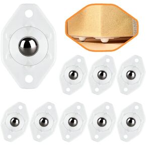 عجلات SHANZHUU ذاتية اللصق صغيرة، 8 عبوات من عجلات دوارة صغيرة تدور 360 درجة بكرة لاصقة لصناديق تخزين الأثاث، رف تخزين سفلي، سلة المهملات (أبيض) in Kuwait