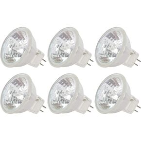 Simba Lighting 10 Watt 12 Volt MR11 مصابيح كشاف هالوجين (6 عبوات) 2-Pin 110lm 30° زاوية شعاع للهجة، ضوء المسار، والألياف البصرية، قاعدة GU4 ثنائية الدبوس، غطاء زجاجي، أبيض دافئ 2700K عكس الضوء