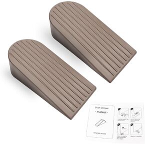 Big Rubber Door Stoppers 2 Packs Heavy Duty Wedge Door Stop for All Floors 1.9 Inches Non-Scratching Doorstops Special for Home Office School Hotel Heavy Door (Black) in Kuwait