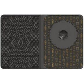 Talisman Designs Original Multi-Use Cocktail Bar Mat for Countertop | 9 x 12 | Black | Versatile Bar Spill Mat | Slice & Prep Cutting Board | Non-Slip Work Surface | Home Bar Accessory