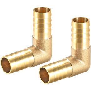 uxcell 12mm Barb Brass Hose Fitting 90 Degree Elbow Pipe Connector Coupler Tubing 2pcs
