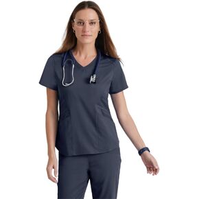 BARCO Grey's Anatomy Scrubs Impact - قميص Moto Scrub للنساء، قميص طبي برقبة على شكل حرف V، قميص سباندكس مطاطي للسيدات in Saudi Arabia