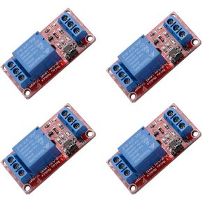 4 pcs DC 5V 1 Channel Relay Module Board Shield High/Low Level Trigger with Optocoupler