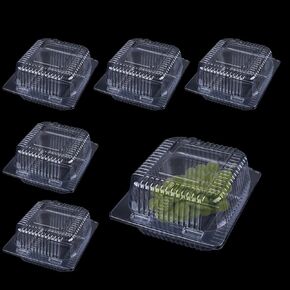 100 Pcs Clear Plastic Take out Containers 7.3x4.7x3.7 Inch Hinged Lid Togo Containers for Food Clamshell Take Out Loaf Containers Clear Plastic Food Clamshell Container for Sandwich,Cake,Dessert,Salad