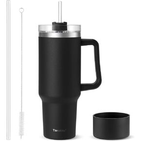 40 oz Tumbler with Handle and Straw, Pink Insulated Travel Mug Iced Coffee Cup, Reusable Stainless Steel Insulated Water Bottle, Keeps Drinks Cold for 34 Hours, Dishwasher Safe, BPA Free in Saudi Arabia