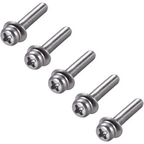 Uxcell M4 x 60mm الفولاذ المقاوم للصدأ فيليبس عموم رئيس مسامير البراغي تتحد مع غسالة الربيع وغسالات عادية 5 قطع