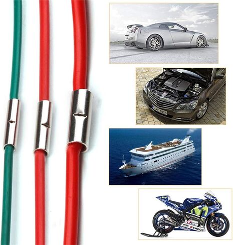 طقم موصلات مؤخرة غير معزولة من Teasic 40 قطعة AWG 4 6 8 قياس موصلات مؤخرة غير معزولة محطات تجعيد الأسلاك الكهربائية in Kuwait