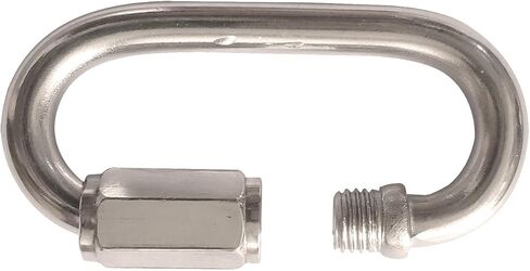 JENSWILL 5 Pack 3/16" Quick Link, M5 Chain Link 304 Stainless Steel D Shape Locking Carabiner Heavy Duty Repair Link Pets Keychain for Outdoor Traveling Equipment Capacity 648lb in Kuwait