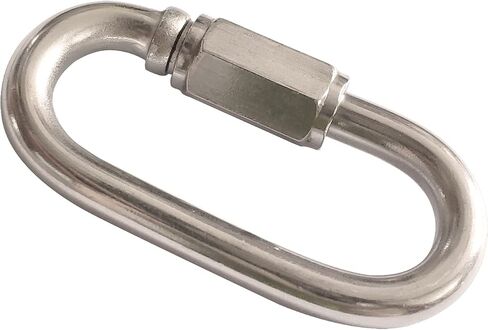 JENSWILL 5 Pack 3/16" Quick Link, M5 Chain Link 304 Stainless Steel D Shape Locking Carabiner Heavy Duty Repair Link Pets Keychain for Outdoor Traveling Equipment Capacity 648lb in Kuwait