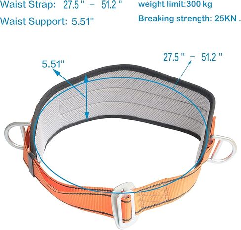 HEEJO Safety, Climbing Belt, with Hip Pad & 2 D Rings, Personal Protective Equipment Safety Belt, Large size in Kuwait