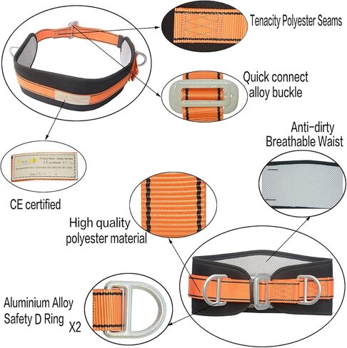 HEEJO Safety, Climbing Belt, with Hip Pad & 2 D Rings, Personal Protective Equipment Safety Belt, Large size in Kuwait