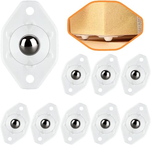 عجلات SHANZHUU ذاتية اللصق صغيرة، 8 عبوات من عجلات دوارة صغيرة تدور 360 درجة بكرة لاصقة لصناديق تخزين الأثاث، رف تخزين سفلي، سلة المهملات (أبيض) in Kuwait