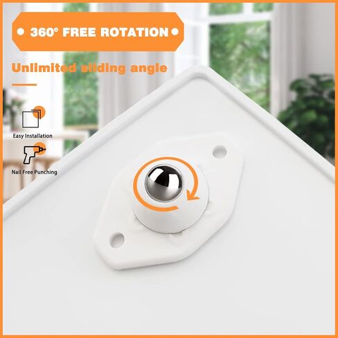 عجلات SHANZHUU ذاتية اللصق صغيرة، 8 عبوات من عجلات دوارة صغيرة تدور 360 درجة بكرة لاصقة لصناديق تخزين الأثاث، رف تخزين سفلي، سلة المهملات (أبيض) in Kuwait