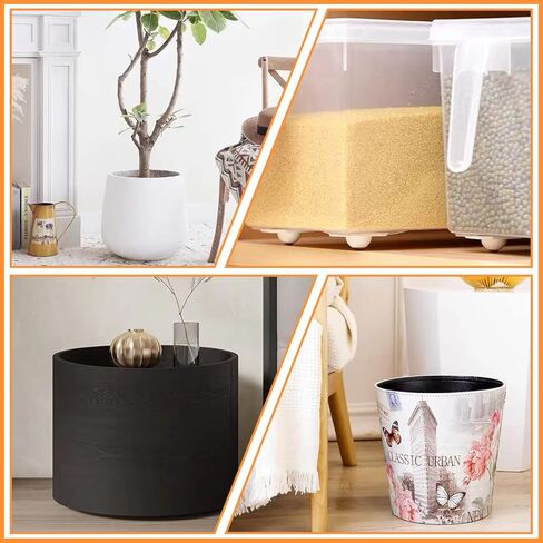 عجلات SHANZHUU ذاتية اللصق صغيرة، 8 عبوات من عجلات دوارة صغيرة تدور 360 درجة بكرة لاصقة لصناديق تخزين الأثاث، رف تخزين سفلي، سلة المهملات (أبيض) in Kuwait