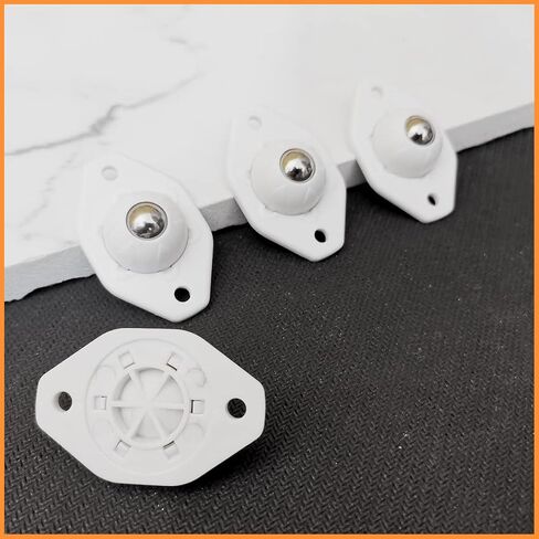 عجلات SHANZHUU ذاتية اللصق صغيرة، 8 عبوات من عجلات دوارة صغيرة تدور 360 درجة بكرة لاصقة لصناديق تخزين الأثاث، رف تخزين سفلي، سلة المهملات (أبيض) in Kuwait