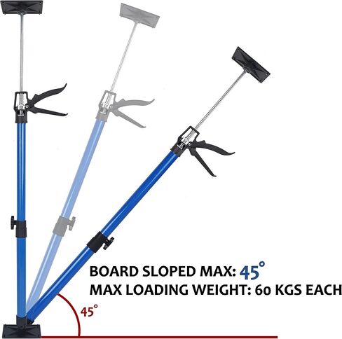 Lifynste Third Hand Tool, Adjustable Support Pole, 3rd Hand Support System, Steel Support Rod for Cabinet Jacks Cargo Bars Drywall Support, Extends from 20 Inch to 45 Inch, 2 Pack, Blue in Kuwait