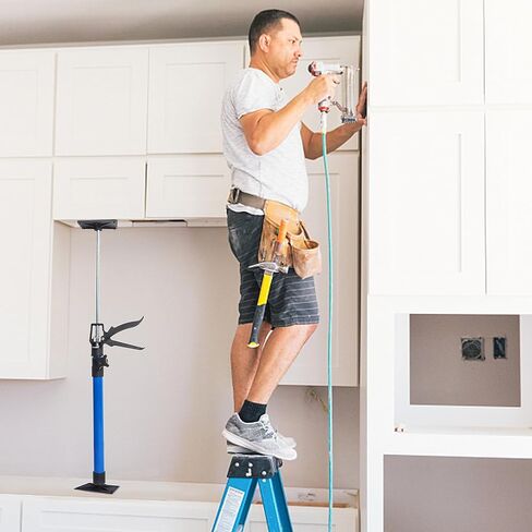 Lifynste Third Hand Tool, Adjustable Support Pole, 3rd Hand Support System, Steel Support Rod for Cabinet Jacks Cargo Bars Drywall Support, Extends from 20 Inch to 45 Inch, 2 Pack, Blue in Kuwait