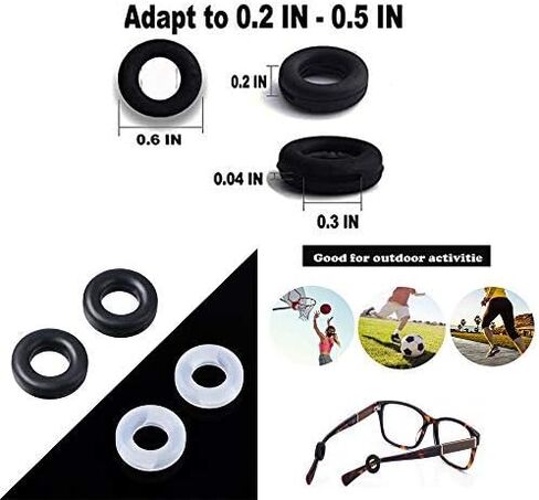 مقبض أذن نظارات MOLDERP - مثبت أكمام على شكل معبد للنظارات، مثبت نظارات مريح مضاد للانزلاق لنظارات القراءة والنظارات الشمسية، 12 زوجًا (شفاف) in Kuwait