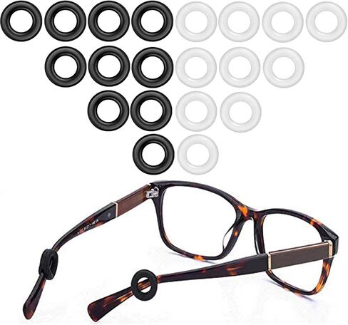 Glasses Ear Grip - Eyeglasses Temple Tip Sleeve Retainer,Anti-Slip Comfort Glasses Retainers For Spectacle, 12 Pairs (Black2) in Kuwait