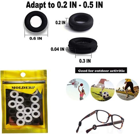 Glasses Ear Grip - Eyeglasses Temple Tip Sleeve Retainer,Anti-Slip Comfort Glasses Retainers For Spectacle, 12 Pairs (Black2) in Kuwait