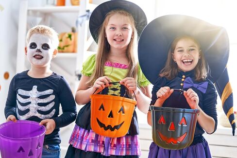 GIFTEXPRESS 3 Pcs 6" Halloween Trick or Treat Bucket, Halloween Jack O Lantern Candy Basket, Trick or Treat Pumpkin Pails Cauldron Kettle Candy Holder, Halloween Party Supplies in Saudi Arabia