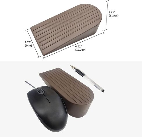 Big Rubber Door Stoppers 2 Packs Heavy Duty Wedge Door Stop for All Floors 1.9 Inches Non-Scratching Doorstops Special for Home Office School Hotel Heavy Door (Black) in Kuwait