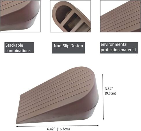 Big Rubber Door Stoppers 2 Packs Heavy Duty Wedge Door Stop for All Floors 1.9 Inches Non-Scratching Doorstops Special for Home Office School Hotel Heavy Door (Black) in Kuwait