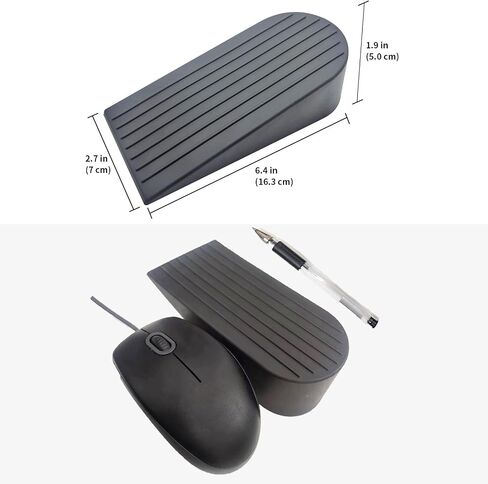 Big Rubber Door Stoppers 2 Packs Heavy Duty Wedge Door Stop for All Floors 1.9 Inches Non-Scratching Doorstops Special for Home Office School Hotel Heavy Door (Black) in Saudi Arabia