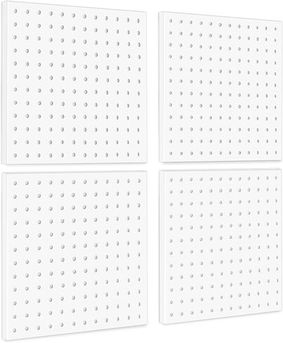 BELLO YON 4 قطع من Pegboard، لوحة Pegboard، ملحقات لوحات تنظيم الحائط Pegboard، مجموعات Pegboard للعرض، لوحة Pegboard معدنية للجدران ورشة عمل مكتب غرفة المرآب، سهلة التركيب (أبيض) in Kuwait