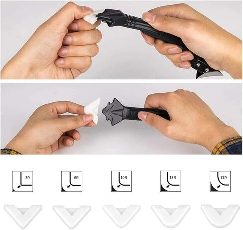3 in 1 Silicone Caulking Tool Kit by Black & Gold, Grout Removal Tool with Stainless Steel Head – Perfect for Kitchen, Bathroom, Window & Frames Sealant Seals in Saudi Arabia