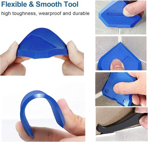 3 in 1 Silicone Caulking Tool Kit by Black & Gold, Grout Removal Tool with Stainless Steel Head – Perfect for Kitchen, Bathroom, Window & Frames Sealant Seals in Saudi Arabia