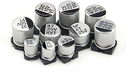 XINGYHENG 200 قطعة 10 قيمة SMD مجموعة متنوعة من المكثفات الإلكتروليتية 1 فائق التوهج إلى 470 فائق التوهج (مكثف كهربائي من الألومنيوم مع صندوق بلاستيكي) in Kuwait