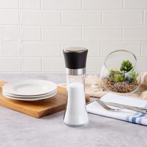 موزع سكر زجاجي 6 اونصة من فيتري - مع فوهة سكب، غطاء اسود - 1 3/4 انش × 1 3/4 انش × 5 3/4 انش - صندوق واحد in Kuwait