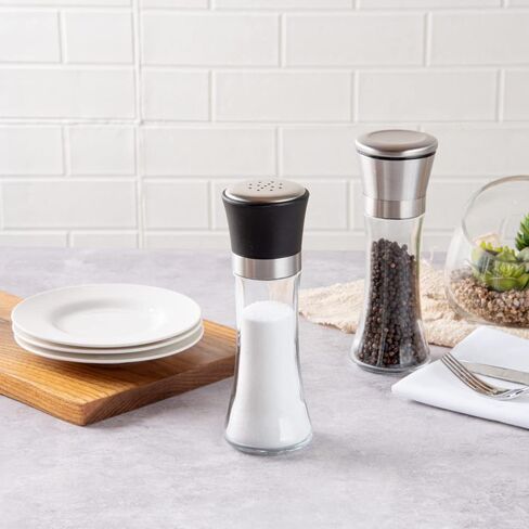 موزع سكر زجاجي 6 اونصة من فيتري - مع فوهة سكب، غطاء اسود - 1 3/4 انش × 1 3/4 انش × 5 3/4 انش - صندوق واحد in Kuwait