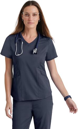 BARCO Grey's Anatomy Scrubs Impact - قميص Moto Scrub للنساء، قميص طبي برقبة على شكل حرف V، قميص سباندكس مطاطي للسيدات in Saudi Arabia