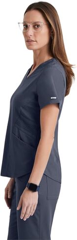 BARCO Grey's Anatomy Scrubs Impact - قميص Moto Scrub للنساء، قميص طبي برقبة على شكل حرف V، قميص سباندكس مطاطي للسيدات in Saudi Arabia