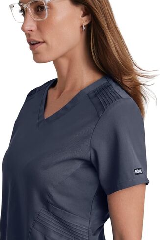 BARCO Grey's Anatomy Scrubs Impact - قميص Moto Scrub للنساء، قميص طبي برقبة على شكل حرف V، قميص سباندكس مطاطي للسيدات in Saudi Arabia