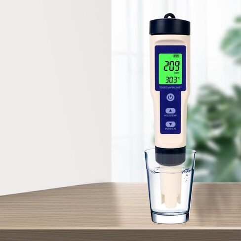 5 in 1 PH TDS Meter, PH/TDS/EC/Temp/Salt Meter, 0.01 High Accuracy PH Meter for Water, 0-14 PH, 0-20000 PPM Meter for Drink Water, Pool and Fish Tank in Saudi Arabia